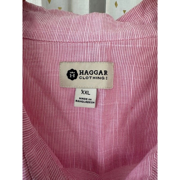 Hagger Clothing Men's Semi Sheer Button Down Short Sleeve Collar Shirt XXL - Picture 5 of 6